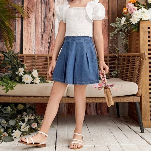 ART Class girls 10-12Y pleated denim skirt - Picture 2 of 11